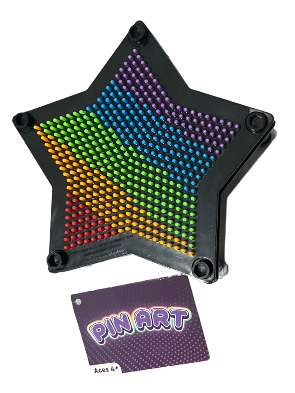 Pin Art Star Shaped 3D Impression Toy Rainbow Pins Kids Sensory Activity Ages 4+